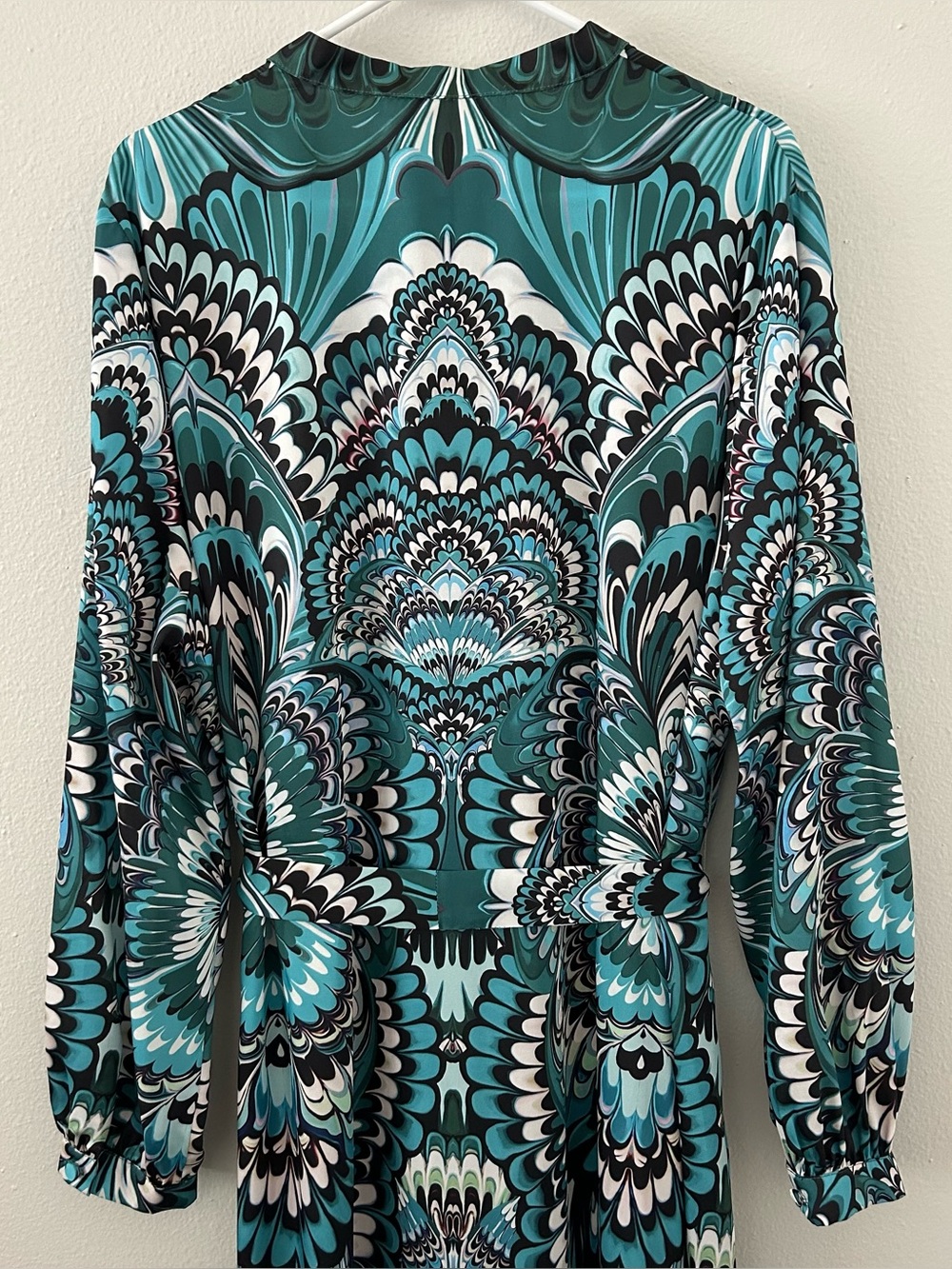 Marina Rinaldi Delfi Abstract-Print Twill Midi-Dress Women’s 18 NWT $945 MSRP - Picture 9 of 15